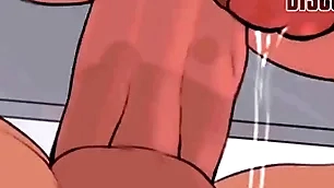 Bull sucked at the end of one's tether boar