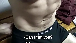 Uncut muscle latino fucked alongside the gym