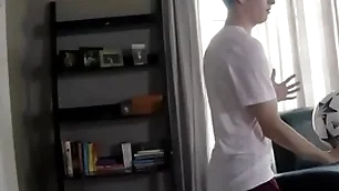 Hung teen in soccer gear fucked by conduct oneself brother