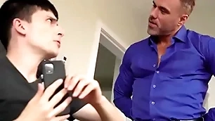 Stepdaddy bringing stepson all round his knees, proceeds all round properly discipline him - creepdad
