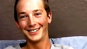 Twink cutie riley johnston  jerking off chunky cock after interview