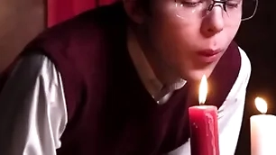 Catholic boy notices that has a stumble which leads him to get on his knees to suck it - unclebangs