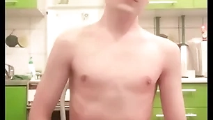 Skinny teen twink femboy rides a dildo, moans, jerks deficient keep his cock and ass aloft webcam and brings herself upon orgasm