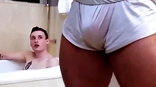 Showerbait big dick interracial shower have sexual intercourse regarding facial