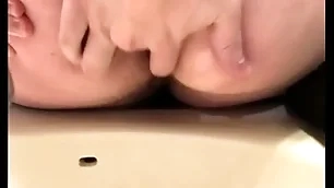 Cum dump pushes a load out of his opening