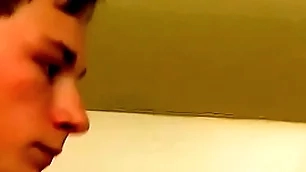 Good expecting twink plays with his unearth with the shower solo