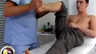 Teen boy has his first prostate exam from a taint