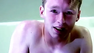 A straight auric boy is near tears while being spanked