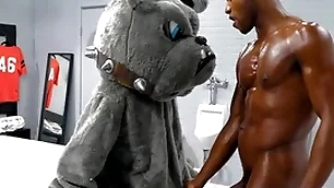 Greenhouse - succulent andre donovan pounds his team's mascott close-fisted white asshole