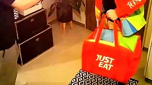 Straight delivery person seduced
