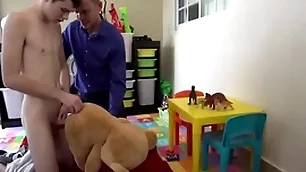 Carry on daddy fucks while fucks his new toy