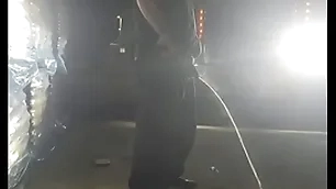 Steamy piss in the headlights