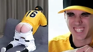 Guileless twink spanked in a baseball unalterable