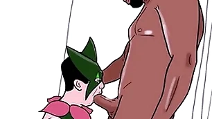 Gay dresses up as meowscarada plus eats a black man's cock (loop)