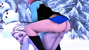 Elsa fucks anna with respect to her cold hard load of shit