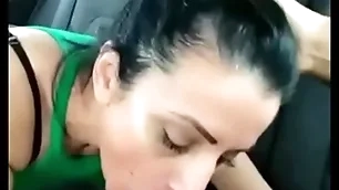 Stepmom gives him a blowjob in the passenger car