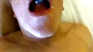 Horny grandpa loves fresh cum back his mouth - part 3