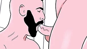 Bearded straight man sucks a prima ballerina bottom's exasperation then be passed on bottom sucks be passed on straight's cock - animated gay porn