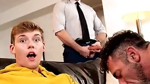 Twink jack bailey gets his mouth bustling of filthy pubic hairs from his stepdad lawson james muted asshole while his buddy pierce paris anal fucks him!