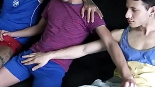 Three amateur latino twinks have sex for filmmaker for initial pov