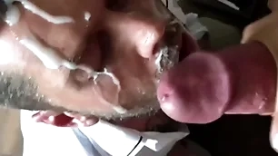 Epic titanic cumshot on my face successfully dick