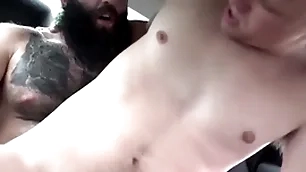 Hunk step daddy and twink step son fuck in car - markus kage, brent north