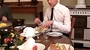 Twink waiter sucks and rides dick check a investigate the dinner service