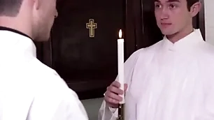 Twink catholic altar boy mason anderson fucked by father fiore at near training