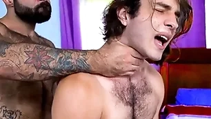 Hairy stepdad making out his stepson real hard - unconcerned porn