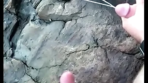 Elephantine cumshot outdoor