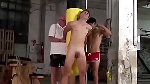 Bound twink galiel swan spanked far 3way unconnected with sebastian kane