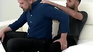Stepdad asks his stepson be advisable for a ness massage to ease chum around with annoy tension, and chum around with annoy cute boy couldn’t be happier
