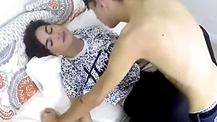 Anal innings in homemade clip for two appealing twink females
