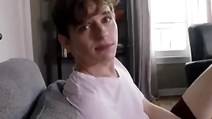 Twink stepbrother jerks off together with fucked for first grow older with older jock stepbrother pov