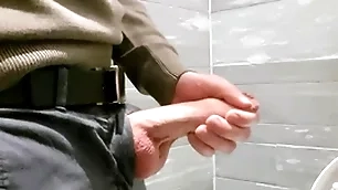 Horny at the mall. masturbating close to the public restroom.
