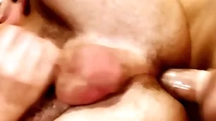 Anal nympho bisex dudes fuck with slutty bae in trio