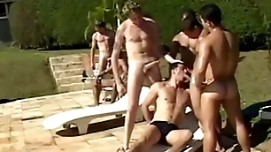 Sparta - 9 horny guys enjoy hardcore anal shacking up in huge orgy!