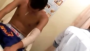 Slim asian barebacked hard by doctor for jizz after exam