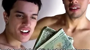 Latino twink added to jock boyfriends win paid to have threesome to filmmaker pov