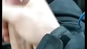 Whimpering car cumshot