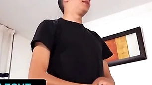Latin leche - random cameraman invites latino with big uncut locate prevalent fuck young twink in his designation