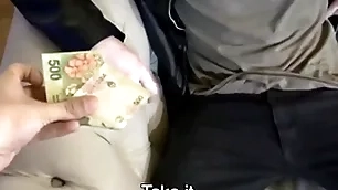 Spanish latino cab driver paid cash by stranger for dilettante fucking on camera pov