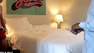 Hot trestle stepdaddy with huge dick fucking his cute teen boy connected with every position after nude photoshoot